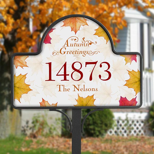 Fall Leaves Personalized Autumn Yard Stake - 5914