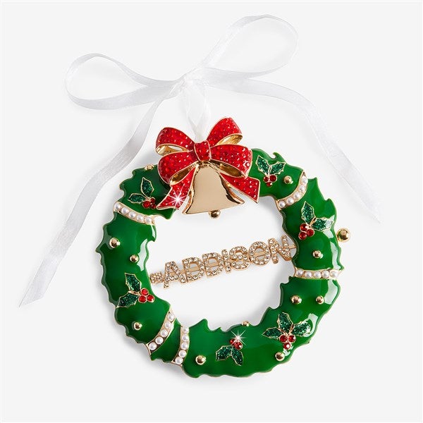 Personalized Jeweled Wreath Ornament  - 59184