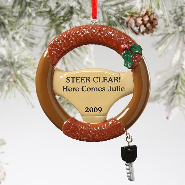 Steering Wheel New Driver Personalized Christmas Ornament