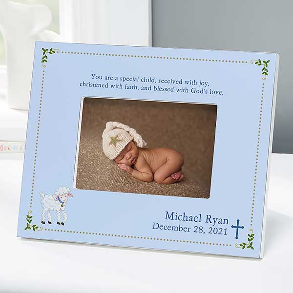 Christened With Faith Personalized 4x6 Tabletop Frame Horizontal