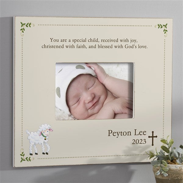 Christened With Faith Personalized 5x7 Wall Frame Horizontal
