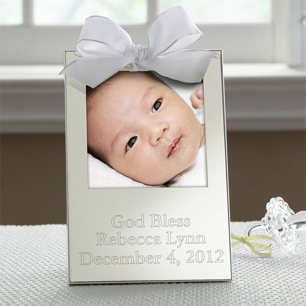 Personalized Silver Baby Picture Frame God Bless Baby