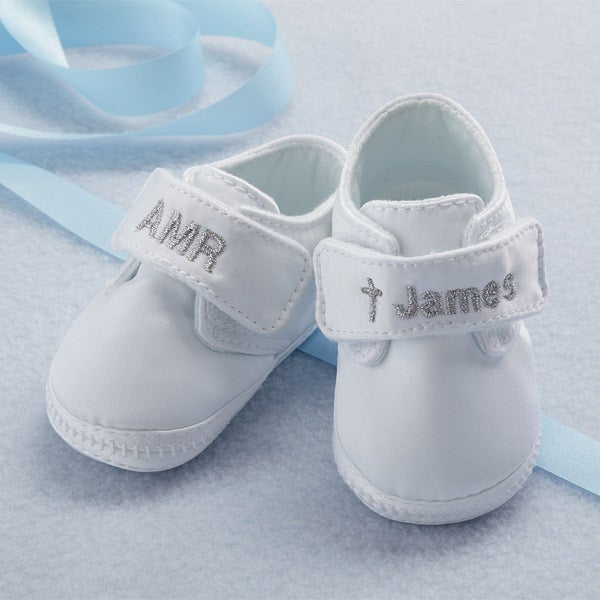 Baby Name Personalized Satin Christening Shoes for Boys