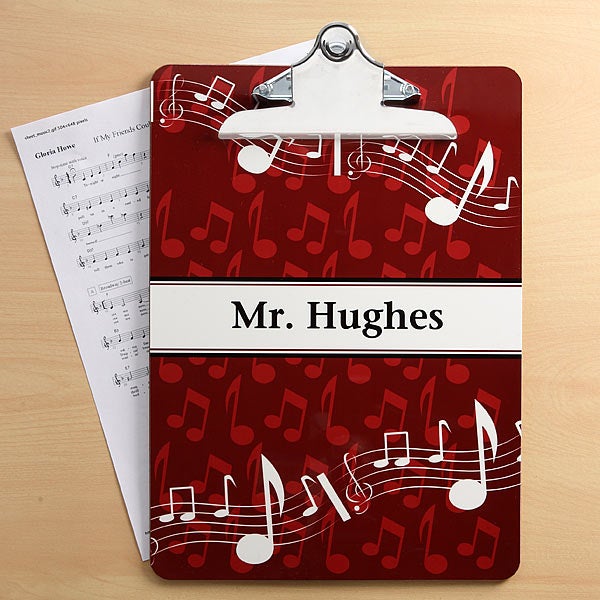 Music Teacher Musical Note Personalized Clipboards - 6263