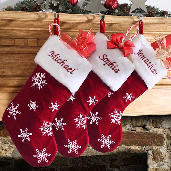 Personalised Christmas Stockings Embroidered with Names