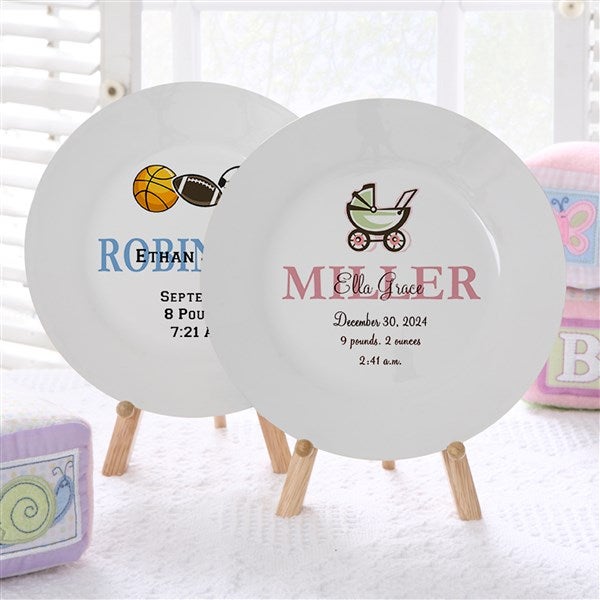 Personalized Baby Plates - Baby Birth Plates - 6419