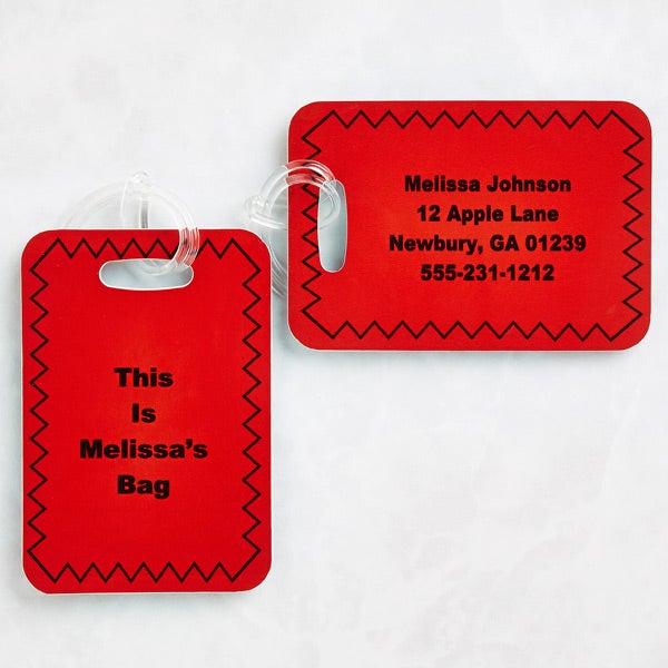 Personalized Luggage Tag Set with Custom Text