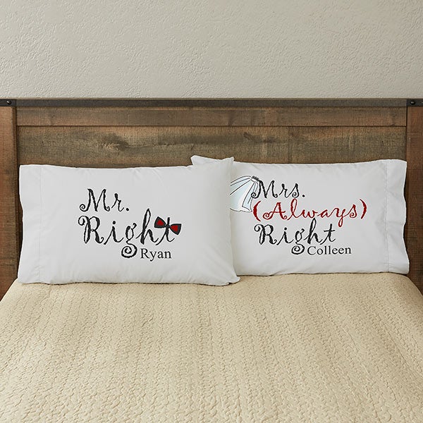 Pair of Pillowcases Love for Custom Pillows with names love flowers 