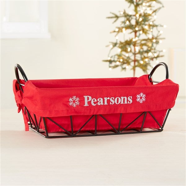 Personalized Holiday Wicker Basket - Red - 6509