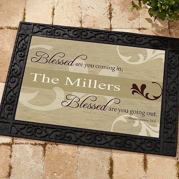 You Are Blessed Personalized Religious Doormat - 6546