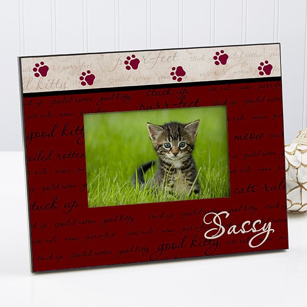 personalized cat picture frame good kitty