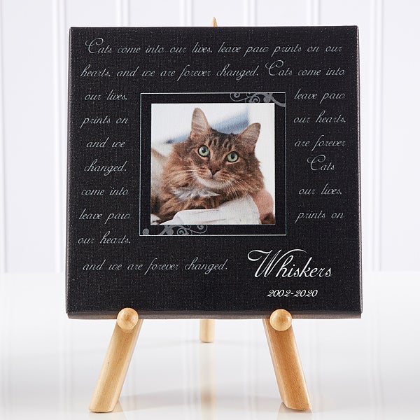 Paw Prints On Our Hearts Photo Pet Memorial Canvas Art - 6563