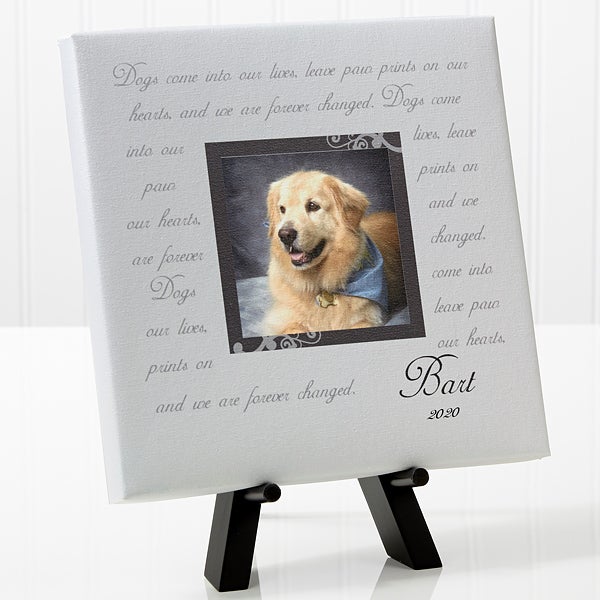 Paw Prints On Our Hearts Photo Pet Memorial Canvas Art - 6563