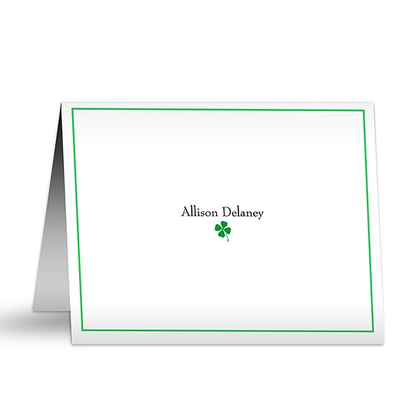 Four Leaf Clover Personalized Note Cards - 6586