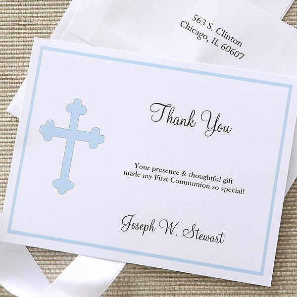 Christian Cross Personalized Thank You Note Cards - 6667