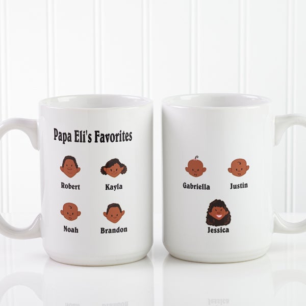 Personalized Family Character Large Coffee Mug for Grandparents
