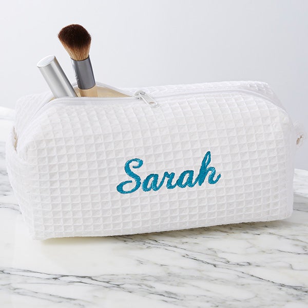Ladies Embroidered Personalized Makeup Bags