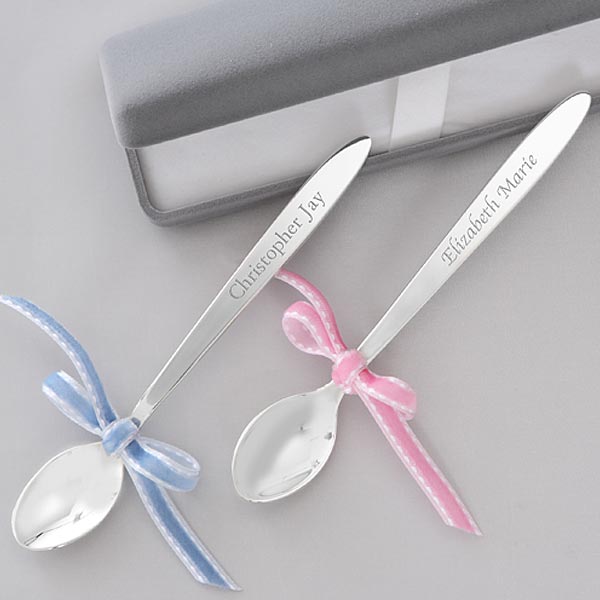 Set of 2 Baby Spoons Personalized With Names or Initials 