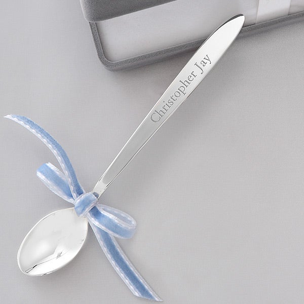 Personalized Silver Baby Spoon Keepsake Gift