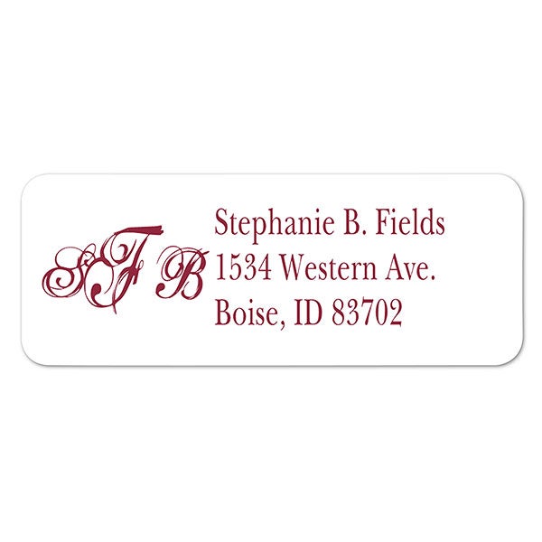 Script Monogram Personalized Return Address Labels - 6914