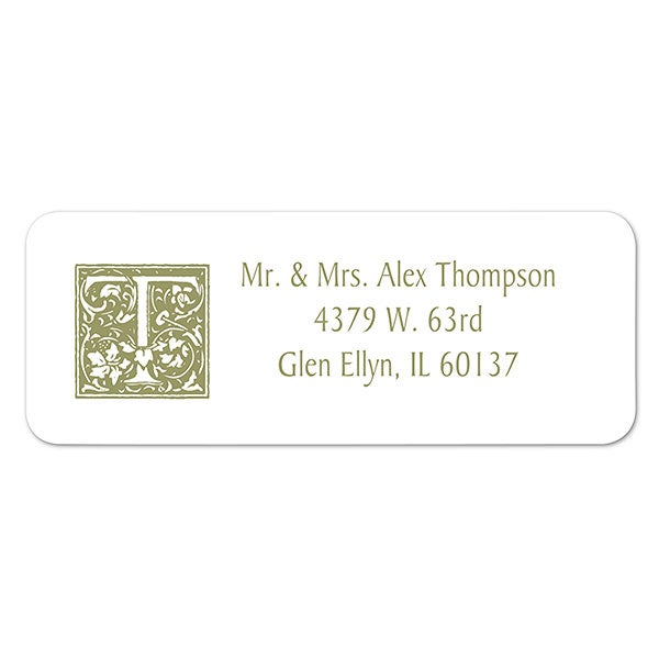 Floral Monogram Multipurpose Address Labels - 6915