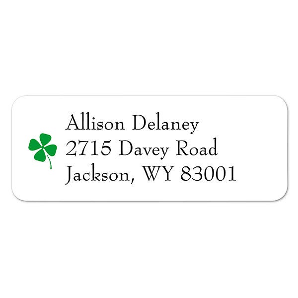 Four-Leaf Clover Personalized Return Address Labels - 6934