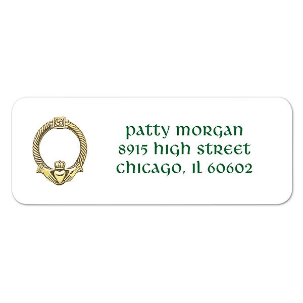 Golden Claddagh Return Address Labels