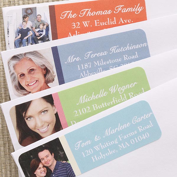 Personalized Photo Address Labels Color Block