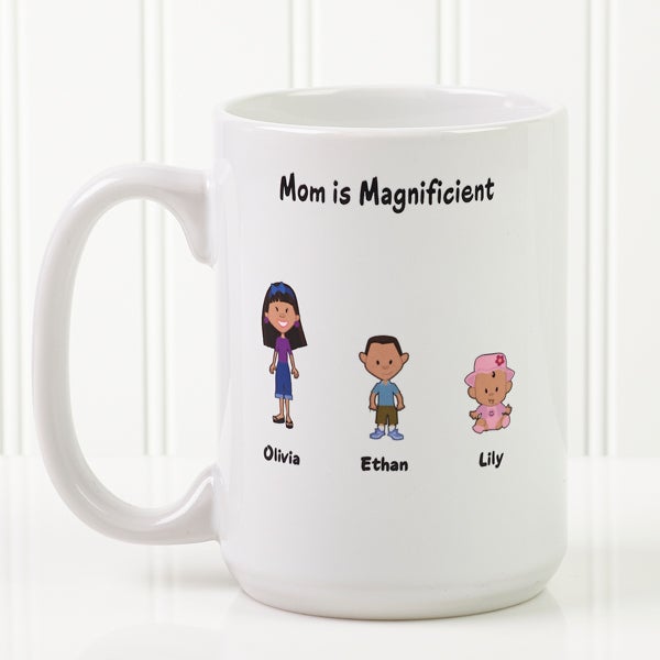 Family Cartoon Characters Personalized Coffee Mugs - 6977