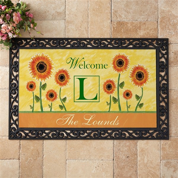 Personalized Door Mats - Summer Sunflowers - 7103