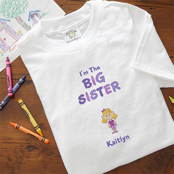Personalized Girl Cartoon Character Clothes - I'm The Sister - 7176