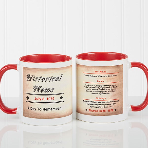 Personalized Coffee Mugs - The Day You Were Born - 7218