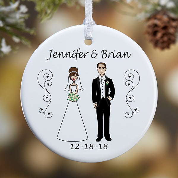 Personalized Christmas Ornaments - Bride And Groom Characters Personalized Christmas Ornaments - Bride and Groom Characters - 7265 - Personalized Christmas Ornaments - Bride And Groom Characters