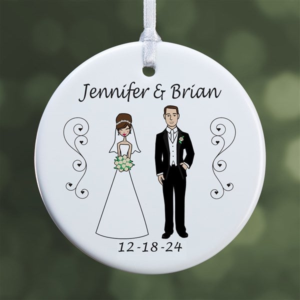 Personalized Christmas Ornaments - Bride and Groom Characters - 7265