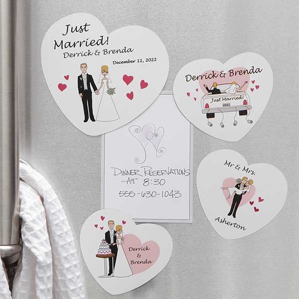 Newlyweds on Board Car Magnet Wedding Gift Bridal Shower Auto Decal Warning Sign 