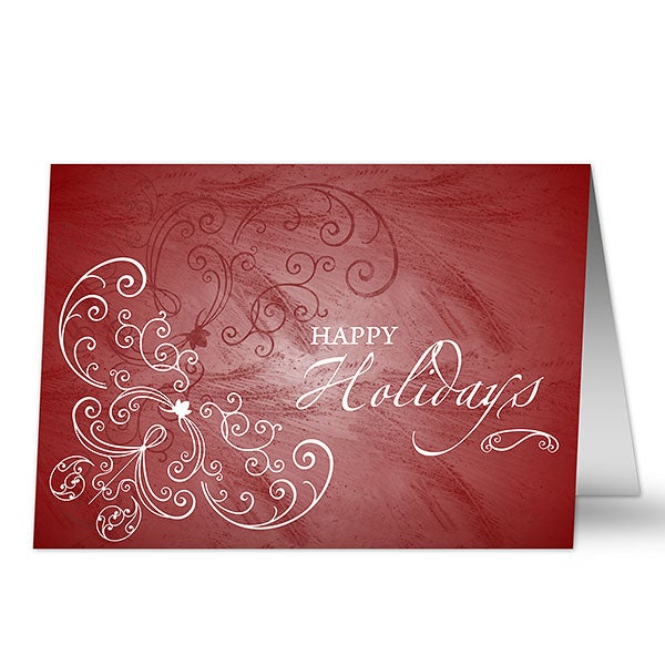 Personalized Christmas Cards - Holiday Swirls - 7291