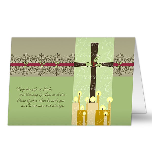 7308 Peace Be With You Personalized Religious Christmas Cards