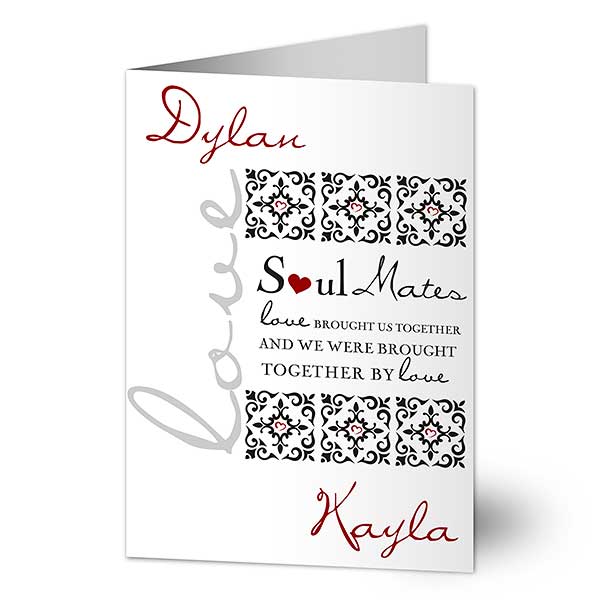 Romantic Personalized Greeting Cards - Soul Mates - 7472