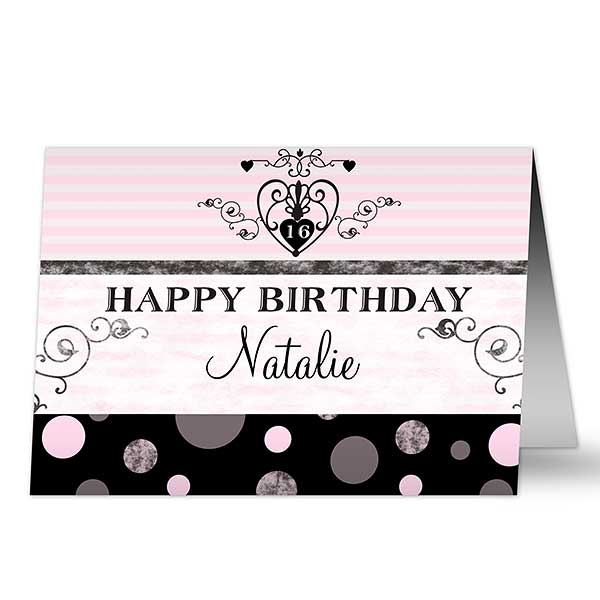 Girls Personalized Birthday Cards - 7491