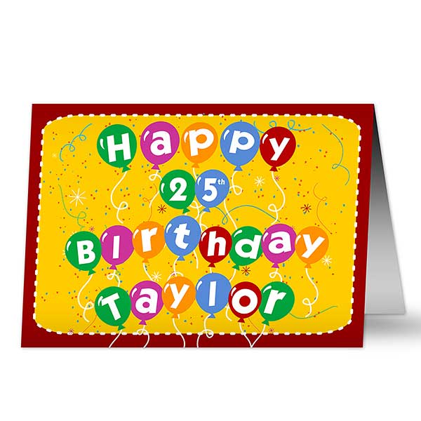 Birthday Balloons Personalized Birthday Cards - 7492