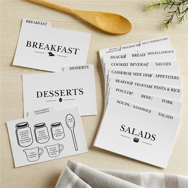 Recipe Card Box Divider Set - 3x5