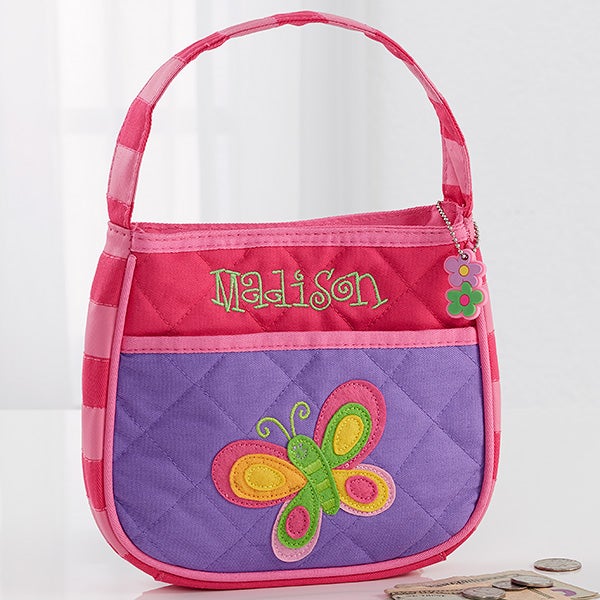 Stephen Joseph Quilted Butterfly Purse with Butterfly Wallet for Girls