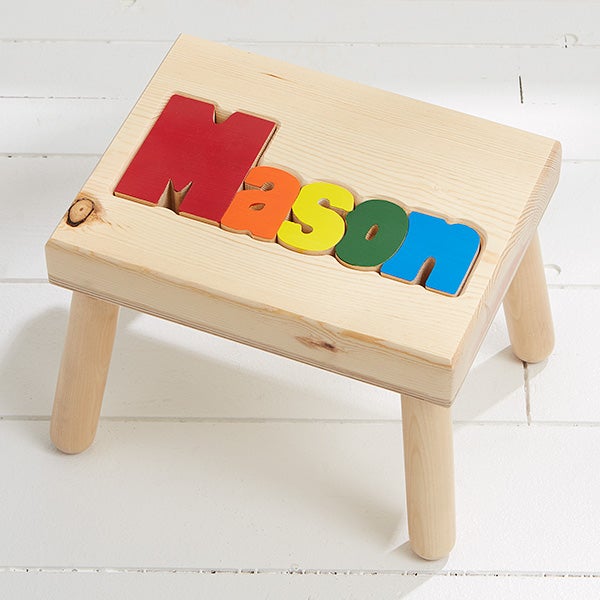 Personalized Wood Name Puzzle Stool