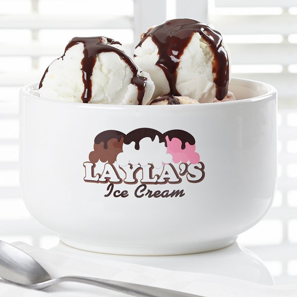 Personalized Ice Cream Bowls  Ice cream bowl, Personalized kitchen gifts, Ice  cream