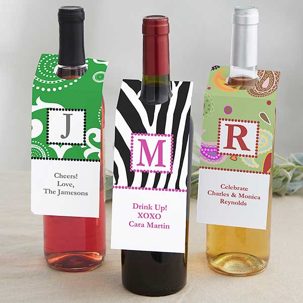 Personalized WIne Bottle Tags Choose Your Design