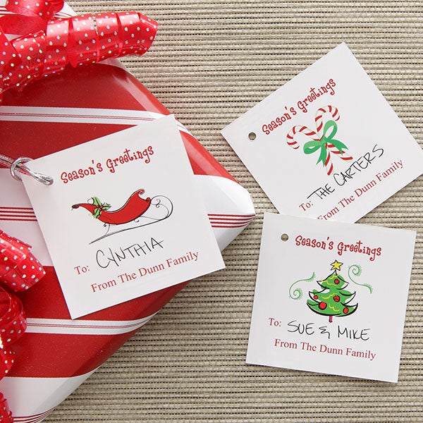 Personalized Christmas Gift Tags - Season's Greetings - 7749