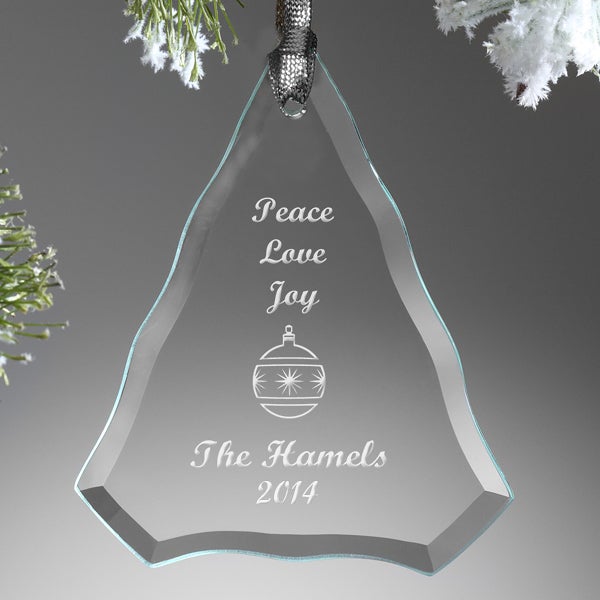 Personalized Glass Christmas Ornaments - Christmas Tree - 7788