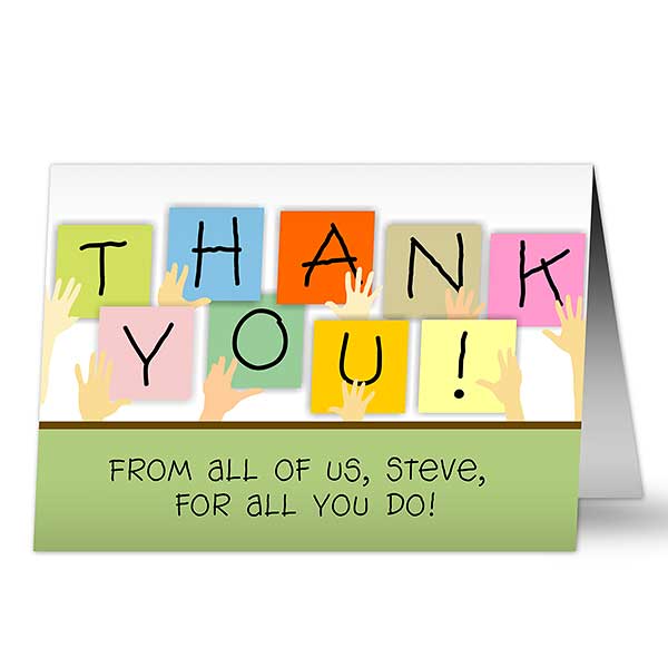 Personalized Thank You Cards - Thanks From Us All - 7940