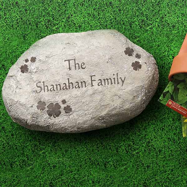 Irish Shamrocks Personalized Garden Stones Large Irish Gifts