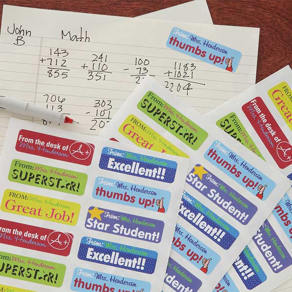 Personalized Teacher Stickers - Star Student